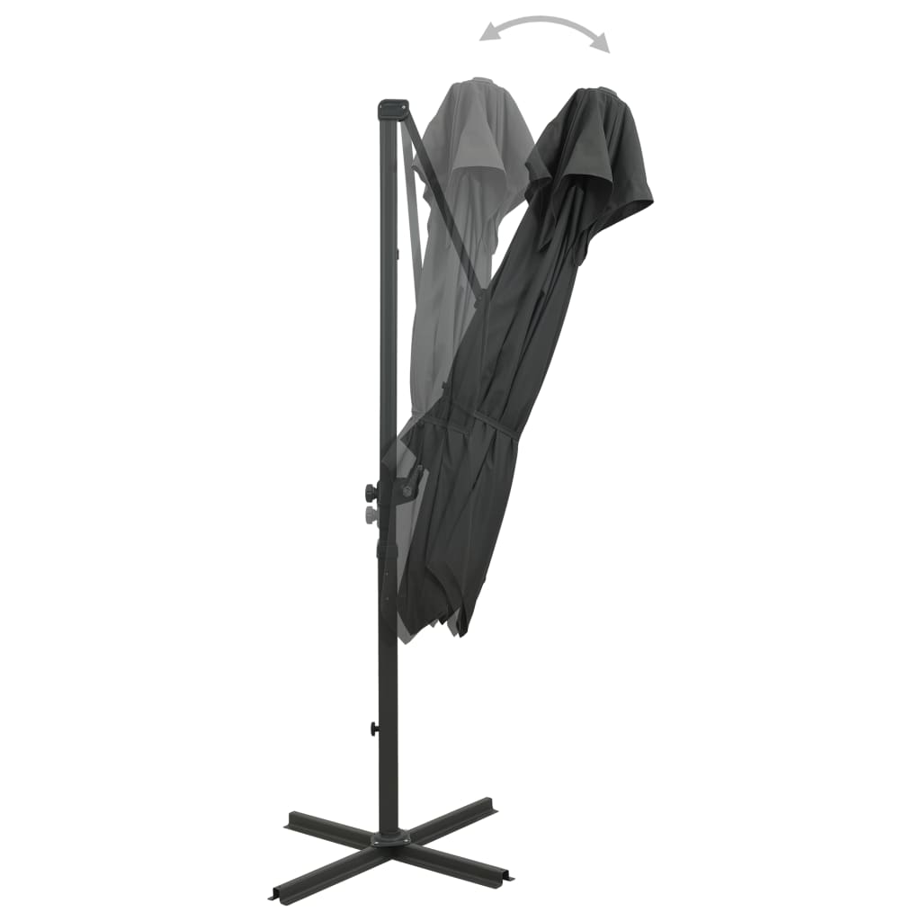 Vidaxl Parasol flottant avec un double toit 250x250 cm anthracite -colored