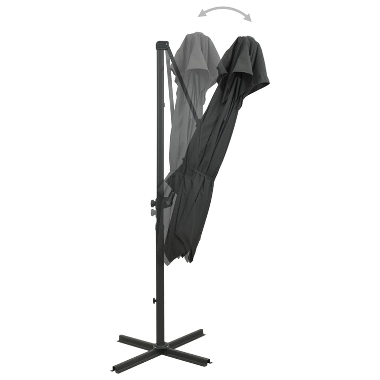 Vidaxl Parasol flottant avec un double toit 250x250 cm anthracite -colored