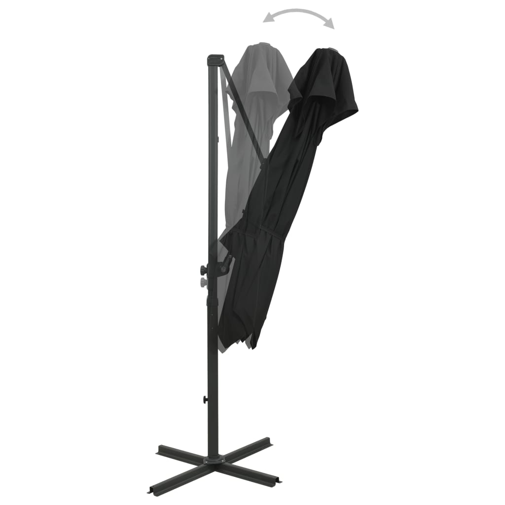 Parasol flottant vidaxl avec toit double 250x250 cm noir