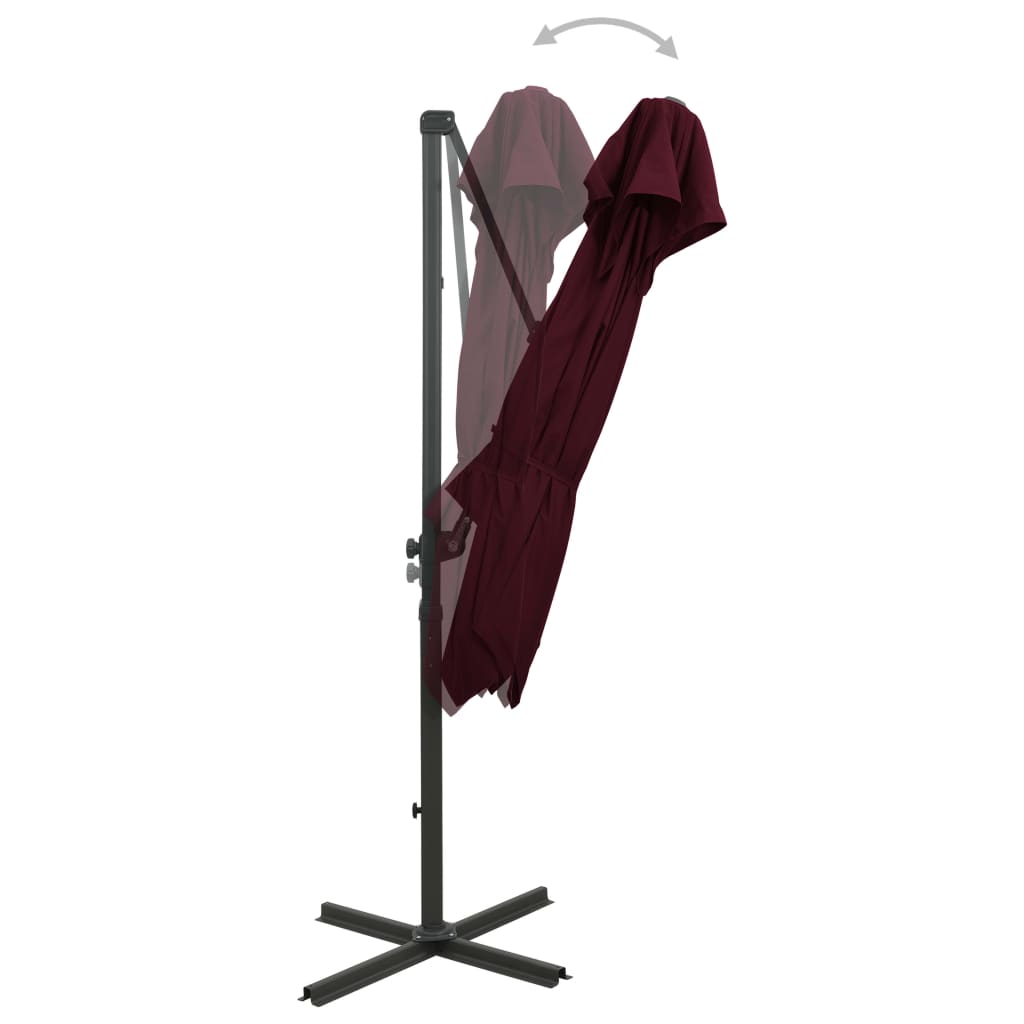 Vidaxl Parasol flottant avec un double toit 250x250 cm rouge borgogne