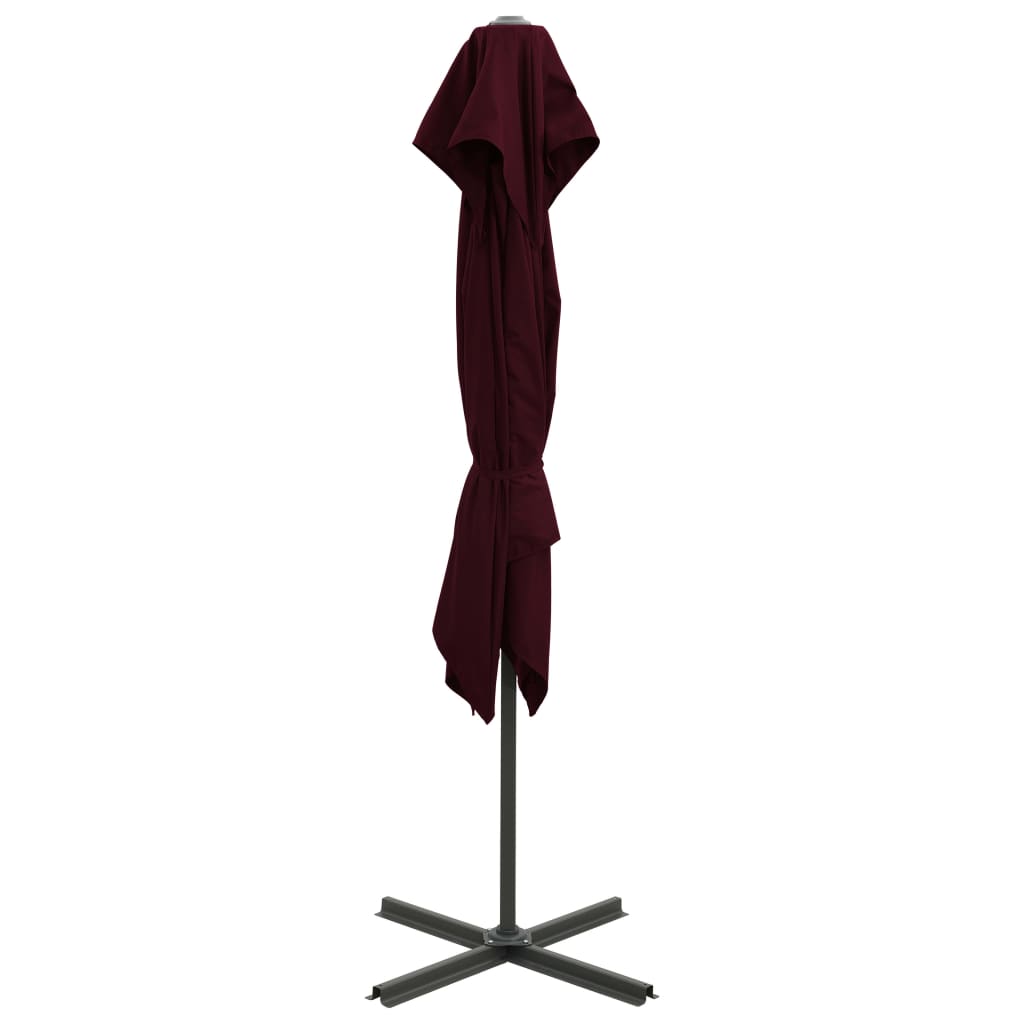 Vidaxl Parasol flottant avec un double toit 250x250 cm rouge borgogne