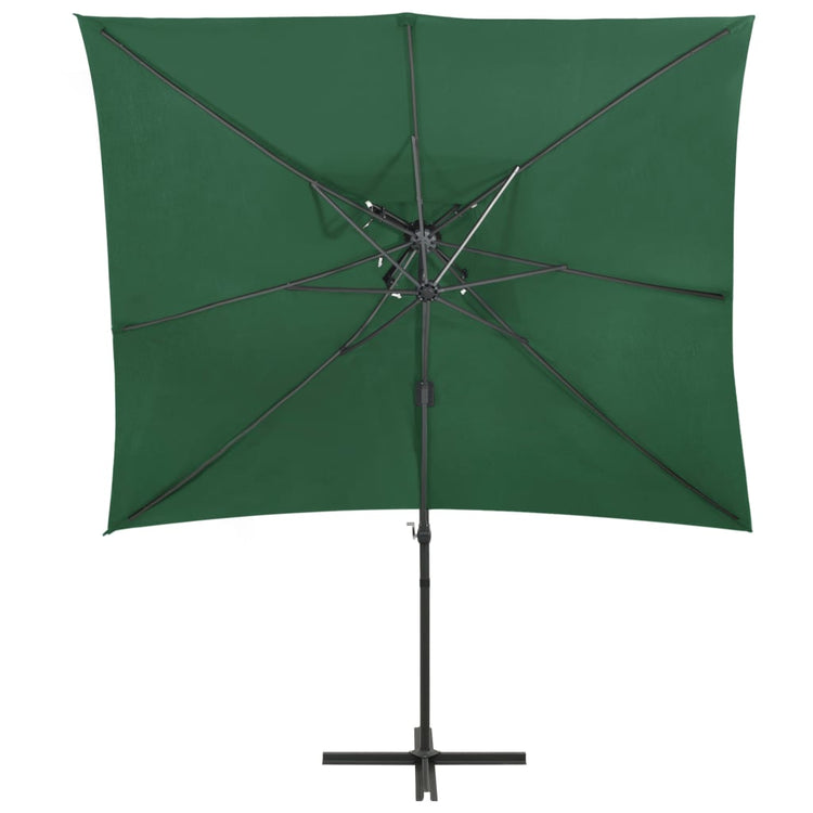 Vidaxl Parasol flottant avec un double toit 250x250 cm vert