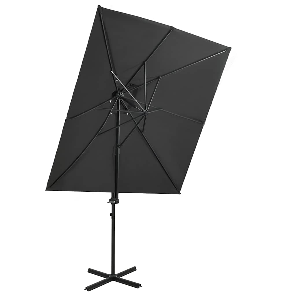 Vidaxl Parasol flottant avec un double toit 250x250 cm anthracite -colored