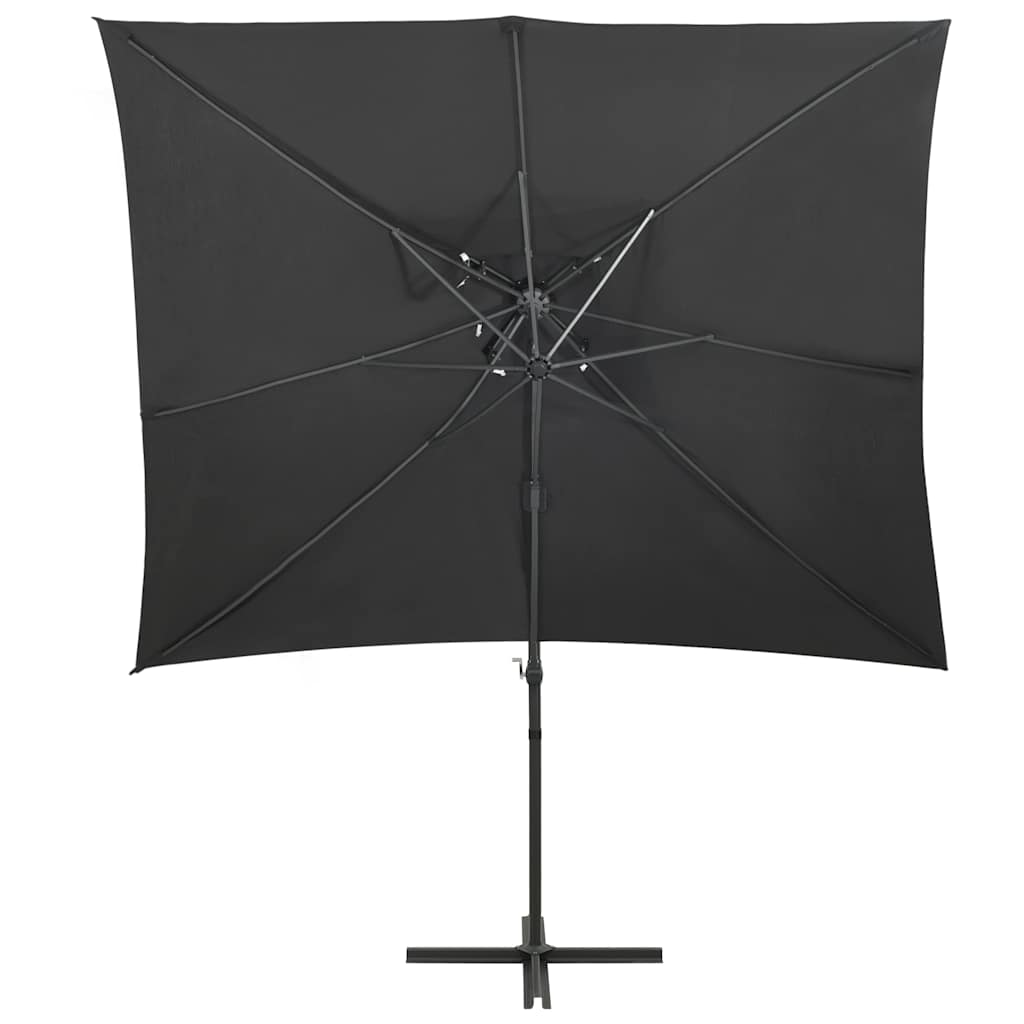 Vidaxl Parasol flottant avec un double toit 250x250 cm anthracite -colored