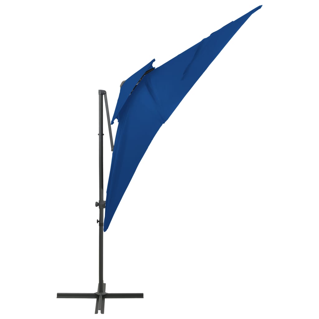 Parasol flottant vidaxl avec toit double 250x250 cm bleu azure