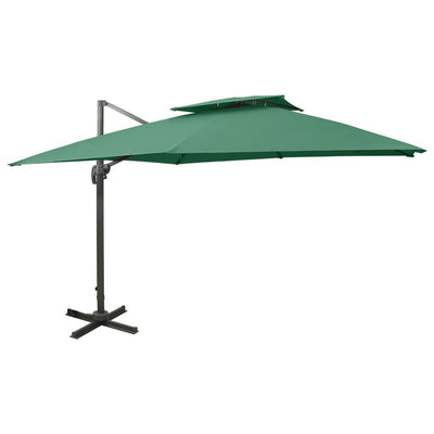 Vidaxl Parasol flottant avec toit double 300x300 cm vert