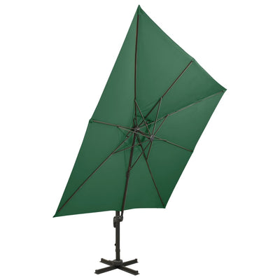 Vidaxl Parasol flottant avec toit double 300x300 cm vert
