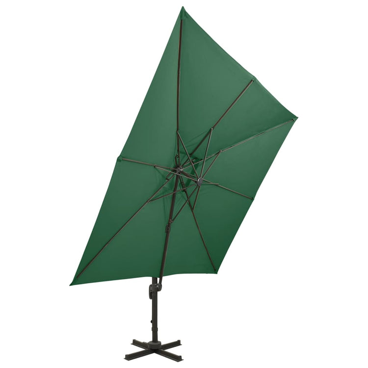 Vidaxl Parasol flottant avec toit double 300x300 cm vert