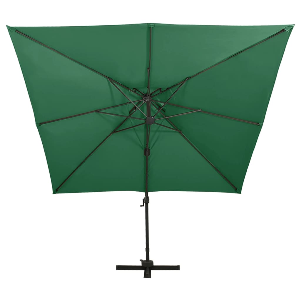 Vidaxl Parasol flottant avec toit double 300x300 cm vert