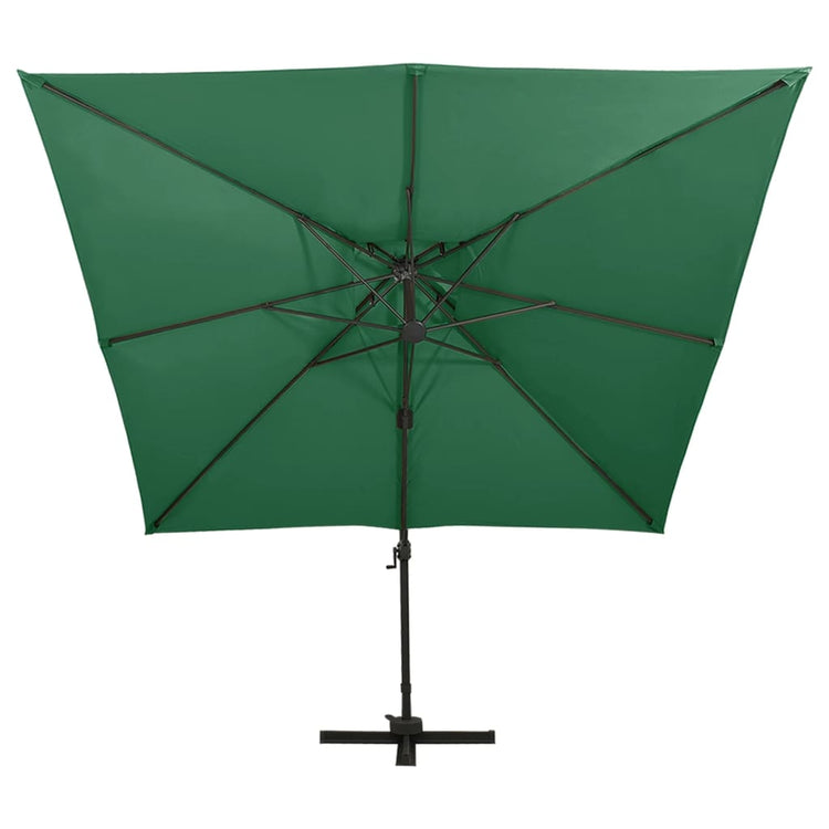 Vidaxl Parasol flottant avec toit double 300x300 cm vert