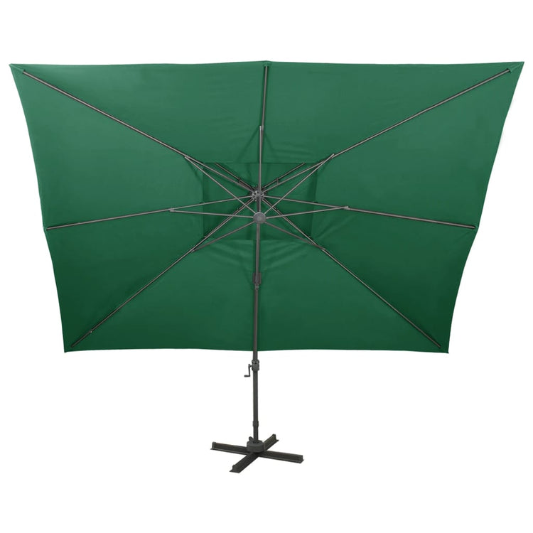 Parasol flottant vidaxl avec toit double 400x300 cm vert