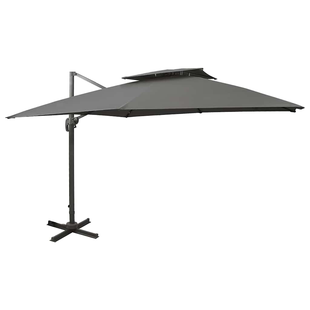 Vidaxl Parasol flottant avec un double toit 300x300 cm anthracite -colored