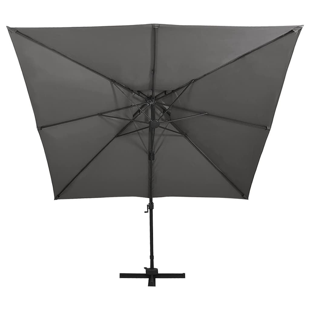 Vidaxl Parasol flottant avec un double toit 300x300 cm anthracite -colored