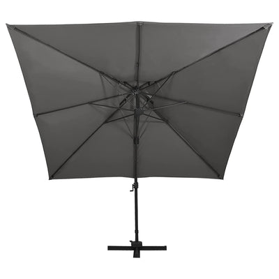 Vidaxl Parasol flottant avec un double toit 300x300 cm anthracite -colored