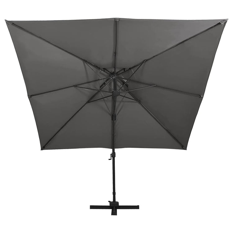 Vidaxl Parasol flottant avec un double toit 300x300 cm anthracite -colored