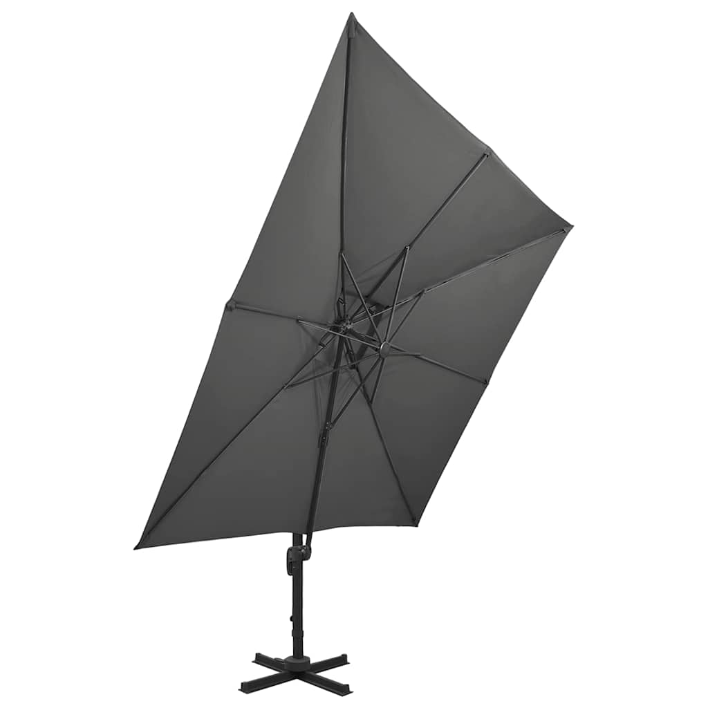 Vidaxl Parasol flottant avec un double toit 300x300 cm anthracite -colored