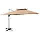 Parasol flottant vidaxl avec toit double 300x300 cm taupe