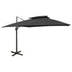 Parasol flottant vidaxl avec toit double 300x300 cm noir