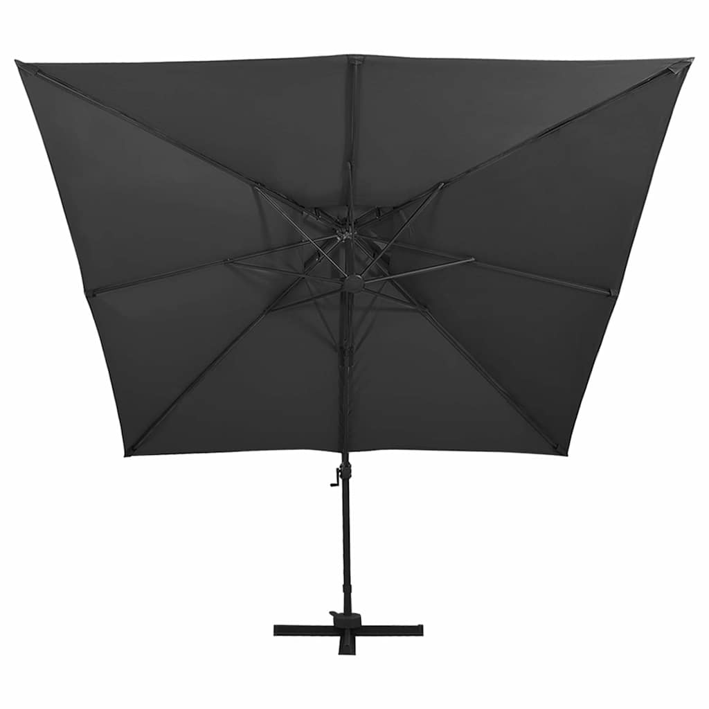Parasol flottant vidaxl avec toit double 300x300 cm noir