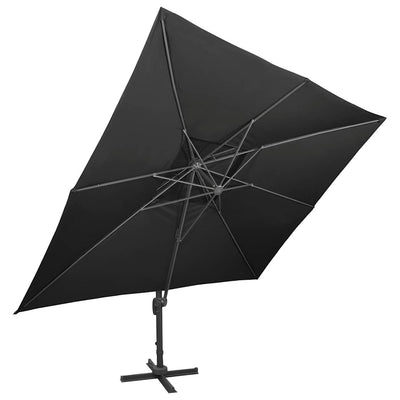 Parasol flottant vidaxl avec toit double 400x300 cm noir