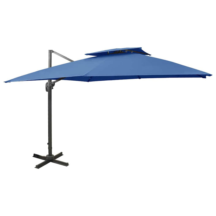 Parasol flottant vidaxl avec toit double 300x300 cm bleu azure