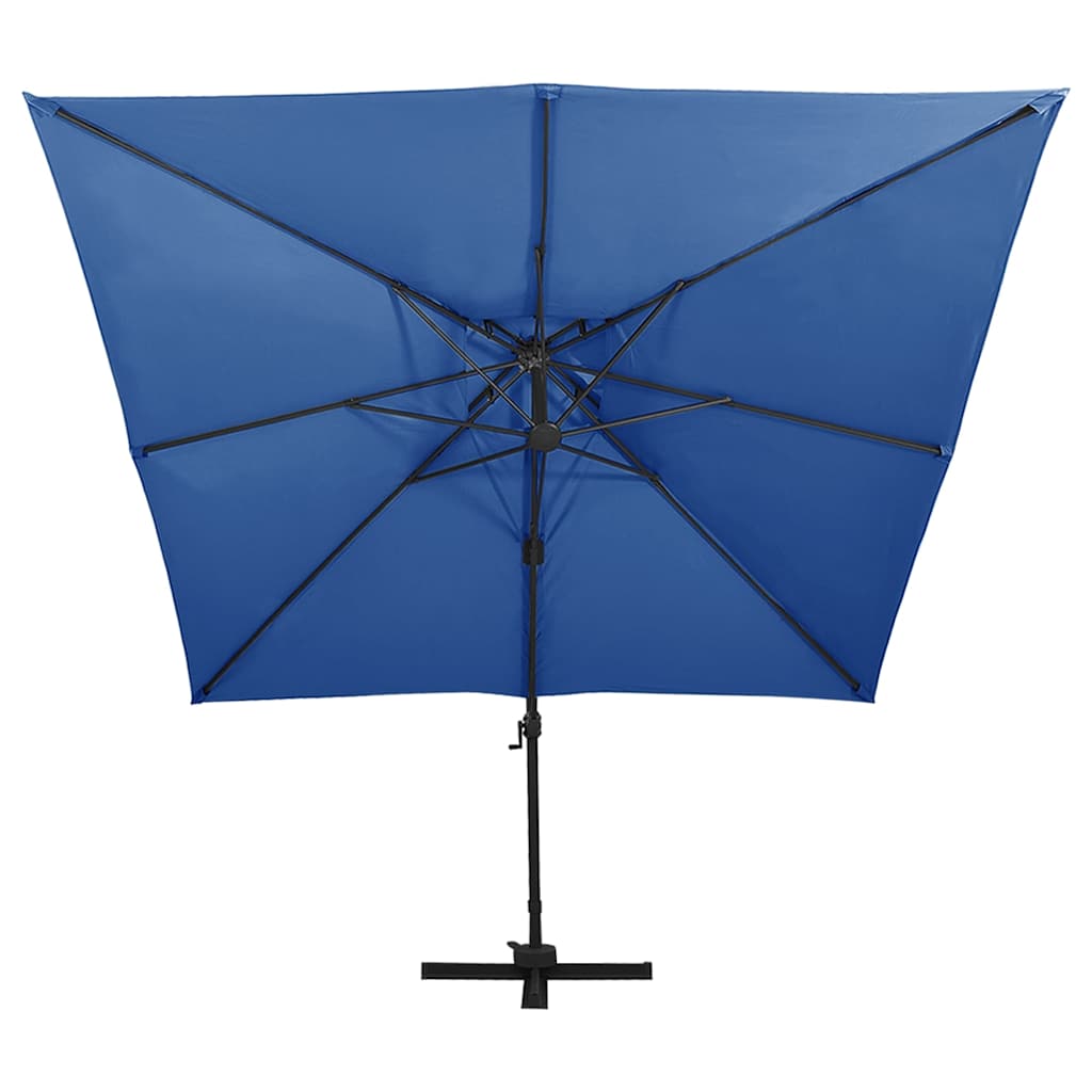Parasol flottant vidaxl avec toit double 300x300 cm bleu azure