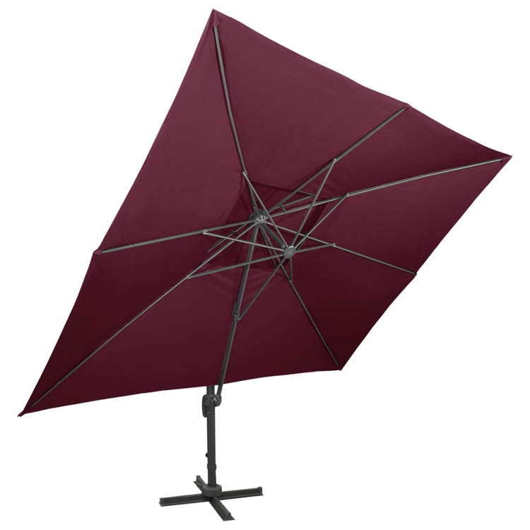 Vidaxl Parasol flottant avec un double toit 400x300 cm rouge bordeaux