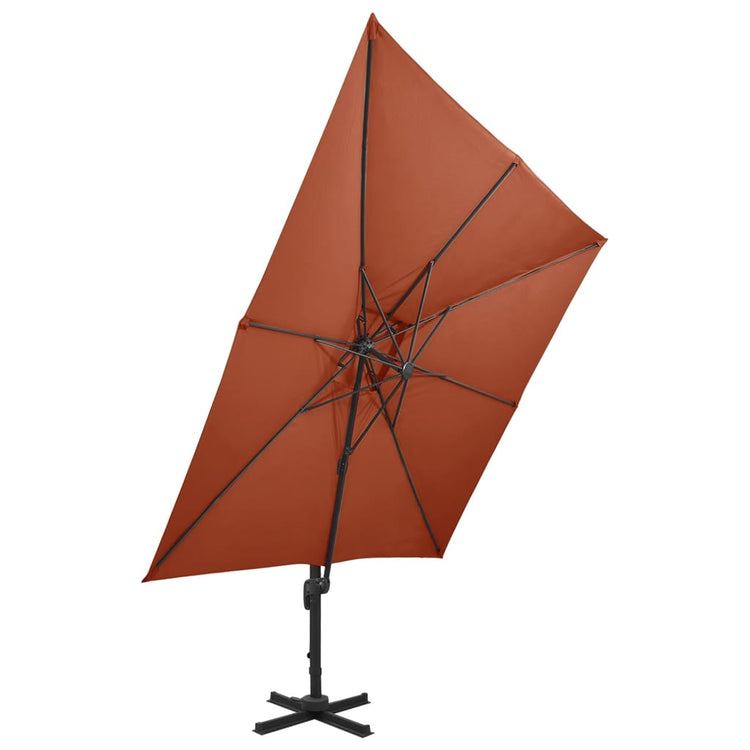 Vidaxl Parasol flottant avec toit double 300x300 cm en terre cuite -colored