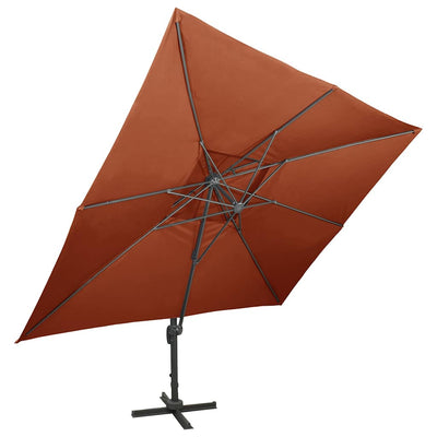 Vidaxl Parasol flottant avec toit double 400x300 cm en terre cuite -colored