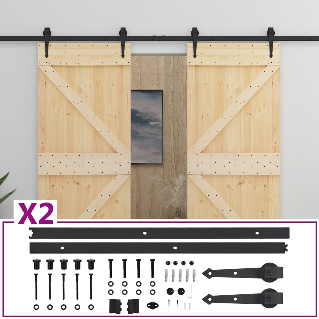 Vidaxl Porte coulissante avec pâte 90x210 cm