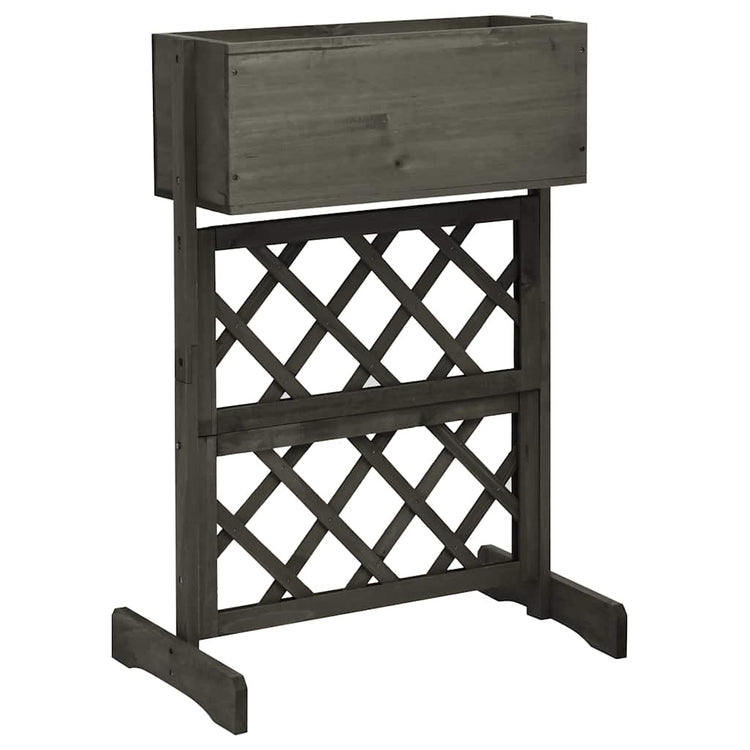 Vidaxx jardinière treillis 45x30x74 cm bois de pin massif gris