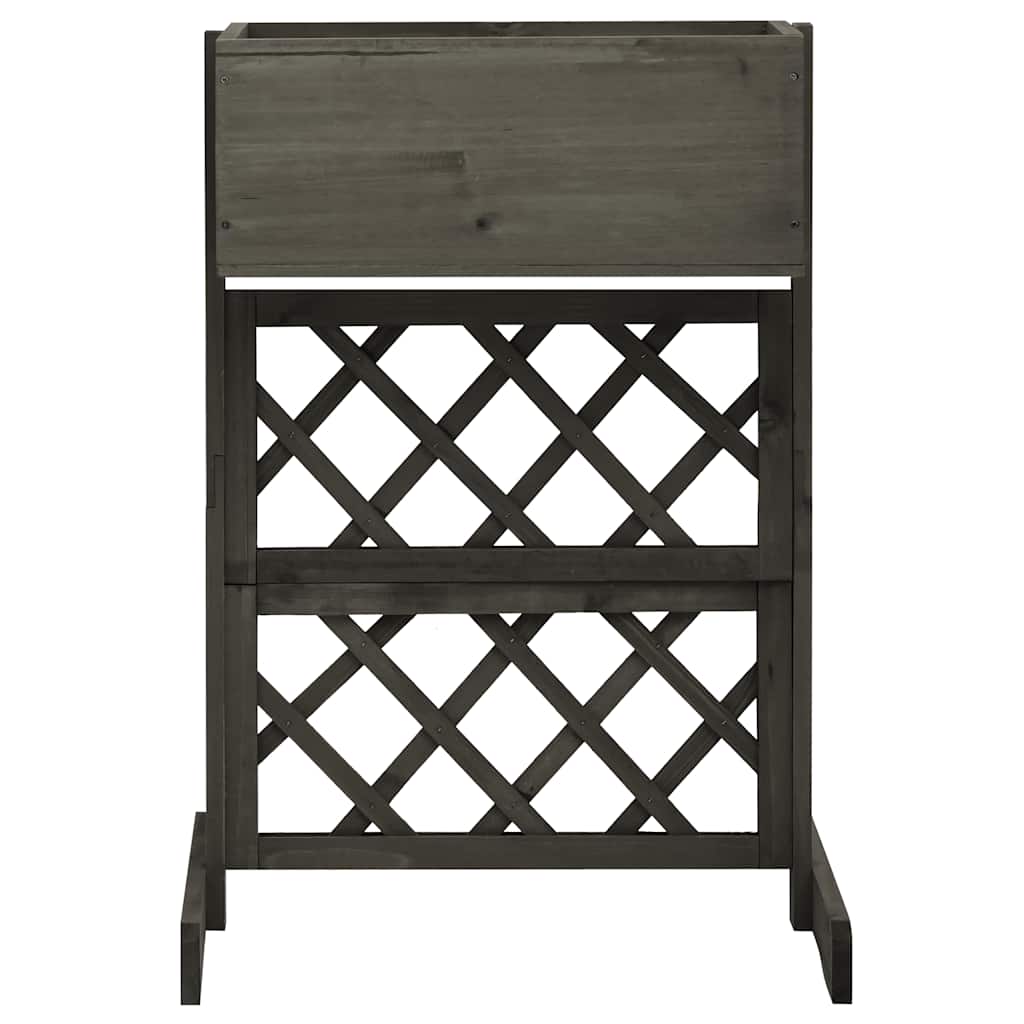 Vidaxx jardinière treillis 45x30x74 cm bois de pin massif gris