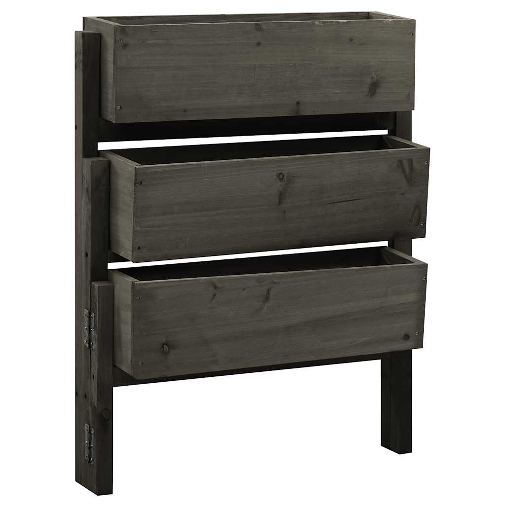 Vidaxl Planter pliable 60x14x75 cm gris de porage solide