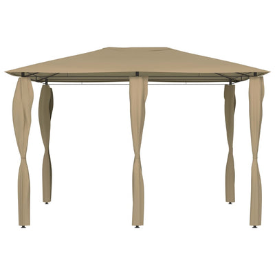 Arbor vidaxl avec couvercles de poteau 160 g m² 3x4x2,6 m taupe