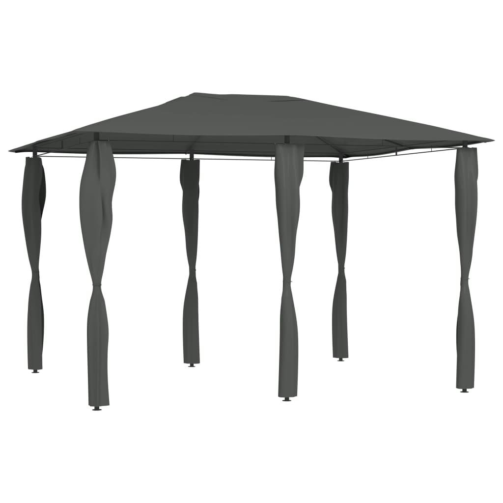 L'arbor vidaxl avec couvercles de poteau 160 g m² 3x4x2,6 m anthracite -colored