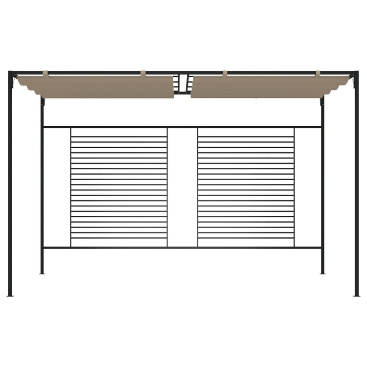 Arbor vidaxl avec toit extensible 180 g m² 3x4x2,3 m taupe