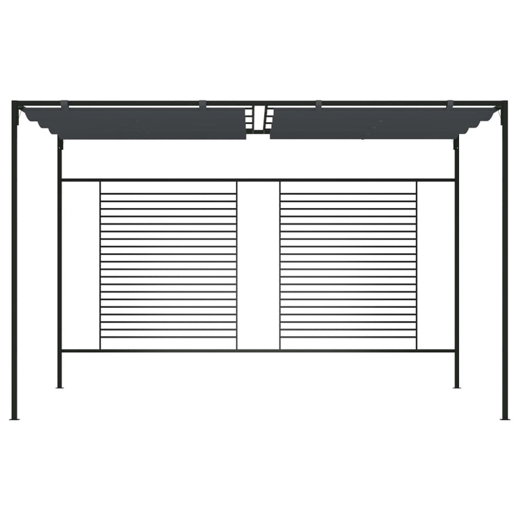 Arbor vidaxl avec toit extensible 180 g m² 4x3x2.3 m anthracite -colored