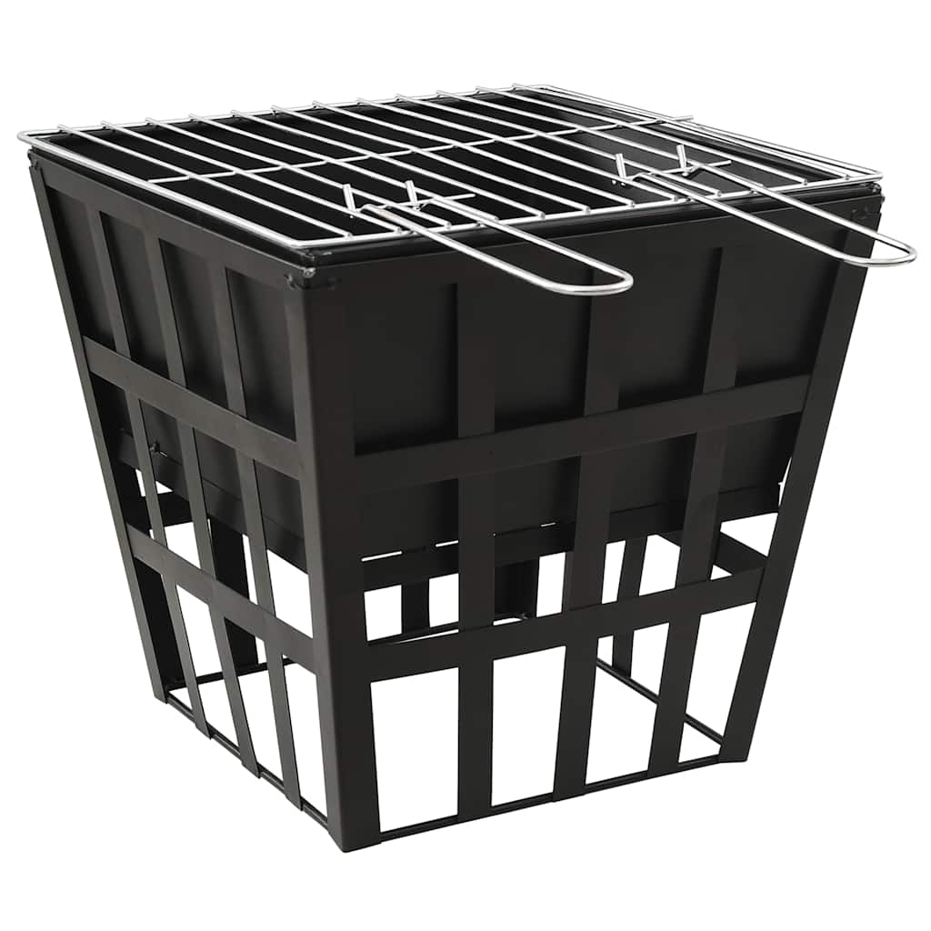 Vidaxxl brasero et barbecue 2-en-1 34x34x48 cm acier