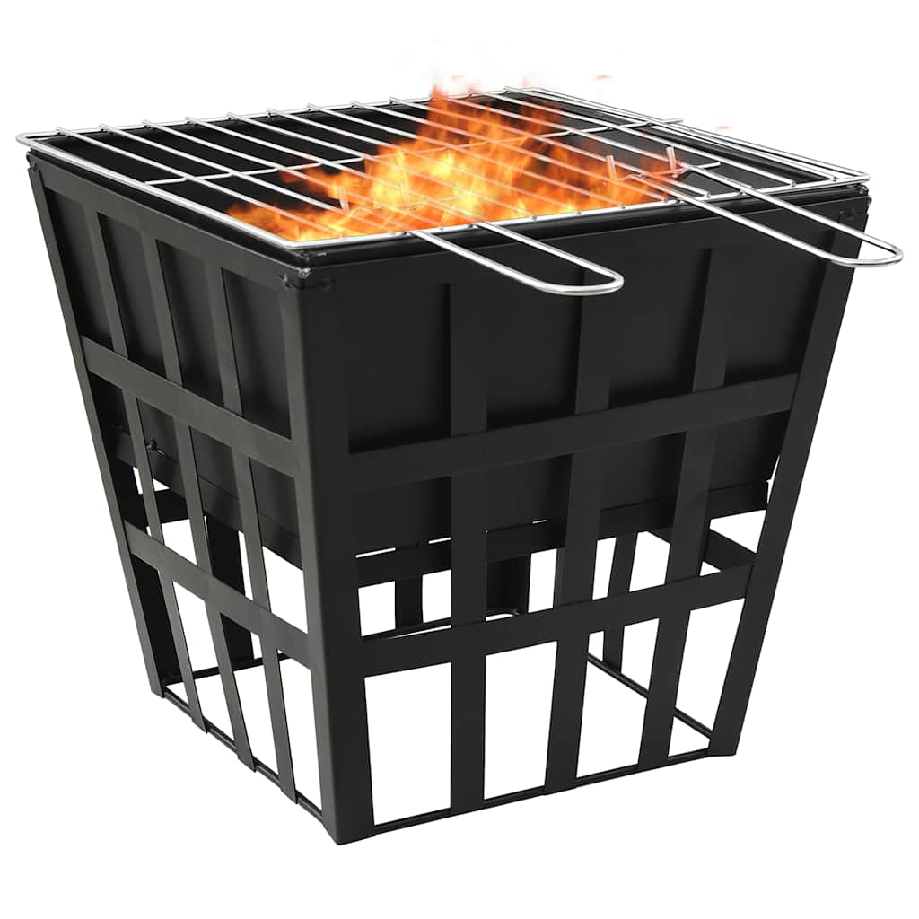 Vidaxxl brasero et barbecue 2-en-1 34x34x48 cm acier