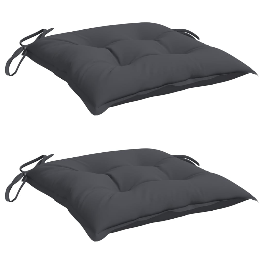 Coussins de chaise Vidaxl 2 pcs 40x40x7 cm Oxford tissu anthracite -colored