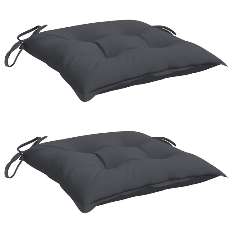 Coussins de chaise Vidaxl 2 pcs 40x40x7 cm Oxford tissu anthracite -colored