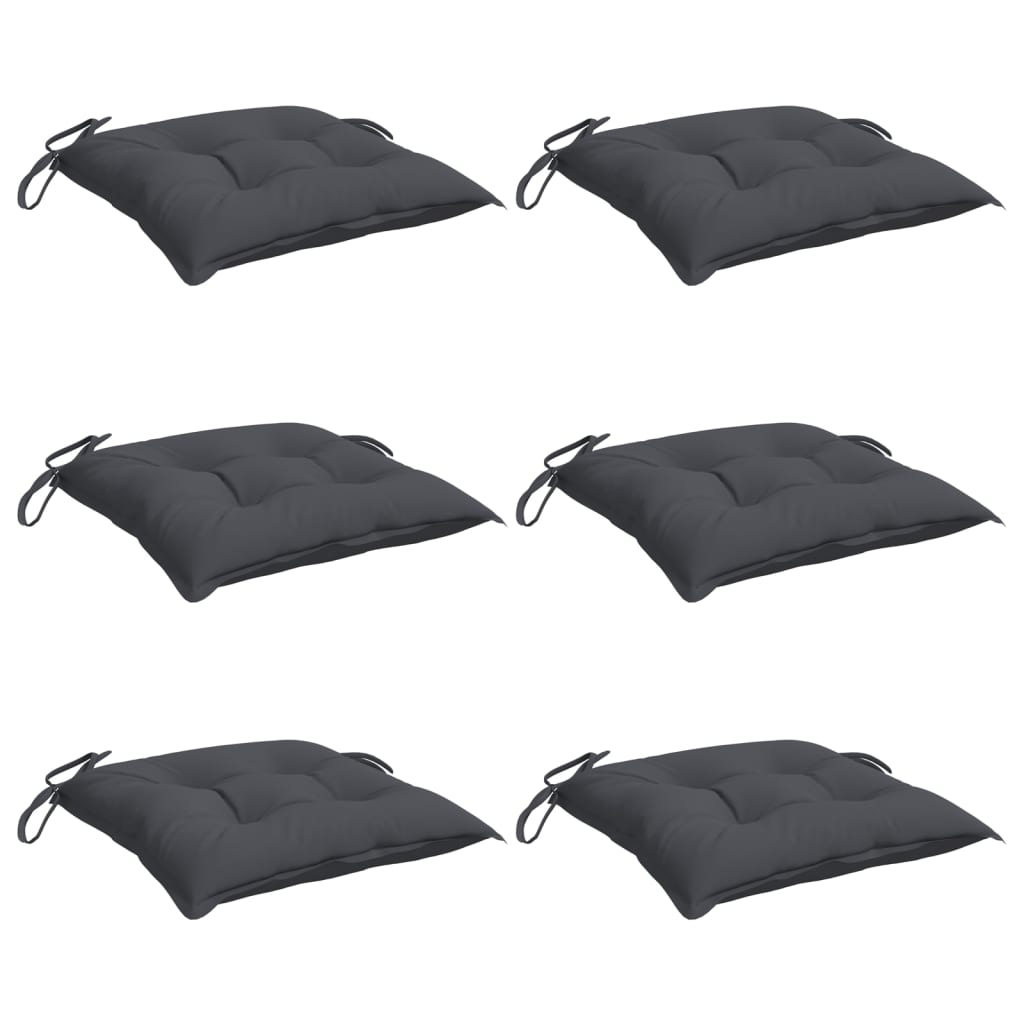 Coussins de chaise Vidaxl 6 pcs 40x40x7 cm Oxford tissu anthracite -colored
