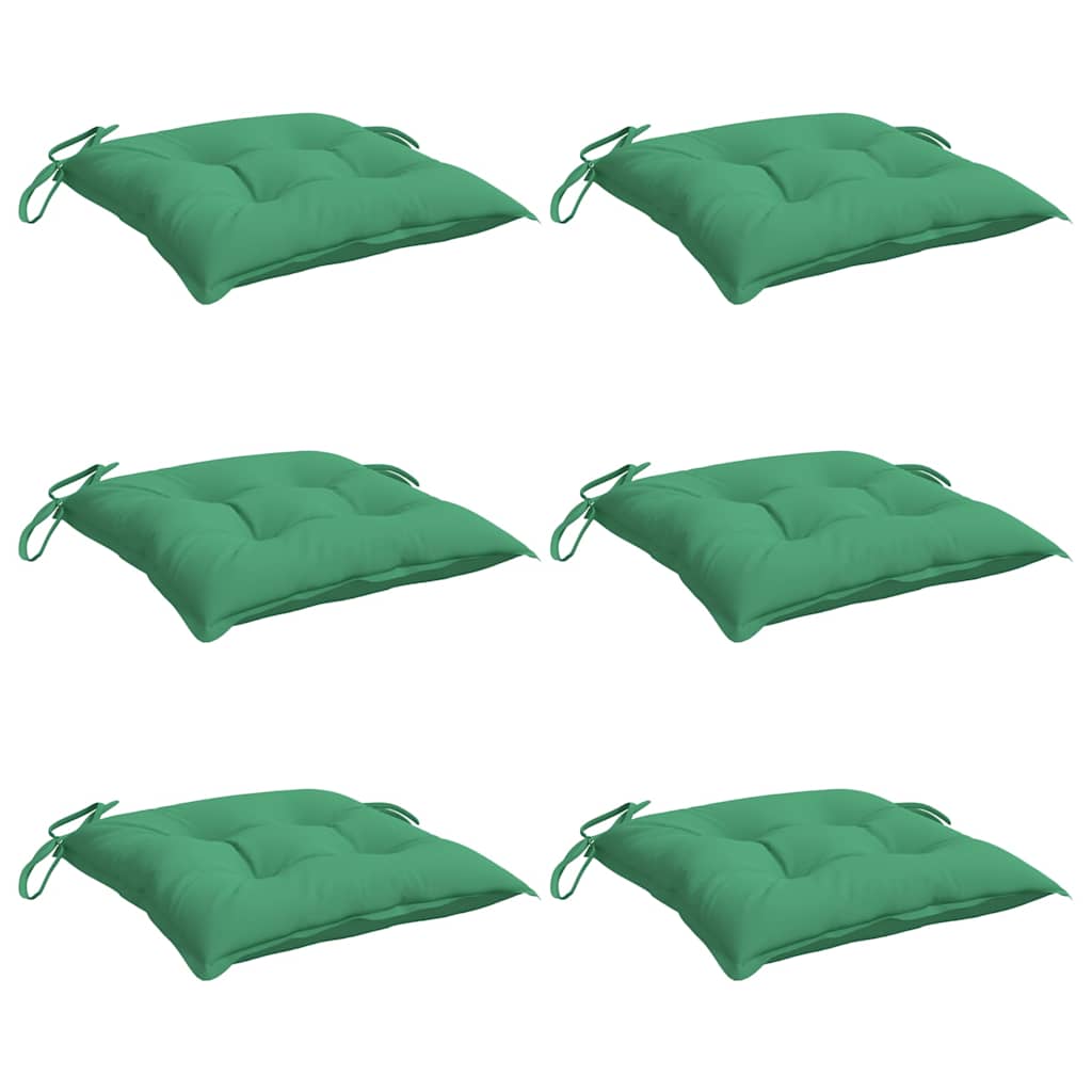 Vidaxx coussins de chaise 6 pcs 40x40x7 cm tissu oxford vert