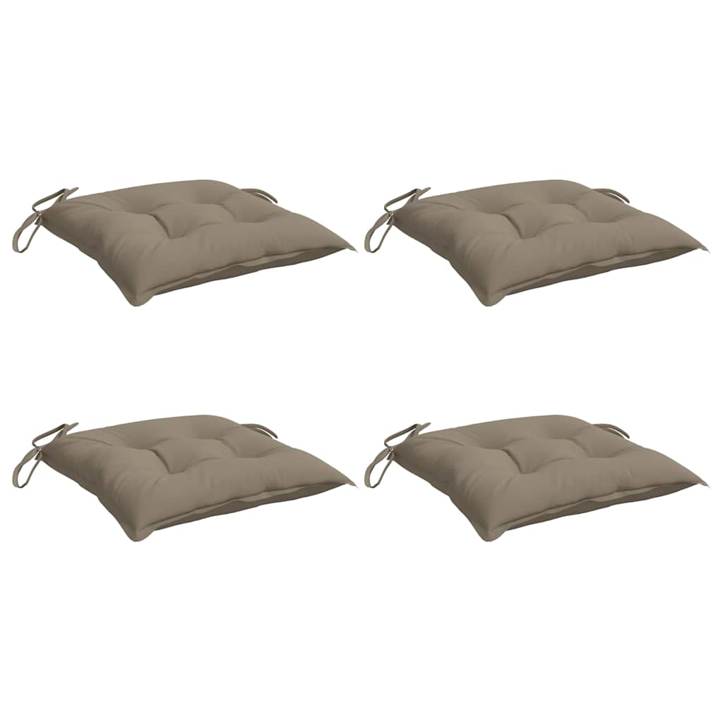 Coussins de chaise vidaxl 4 pcs 40x40x7 cm oxford tissu taupe