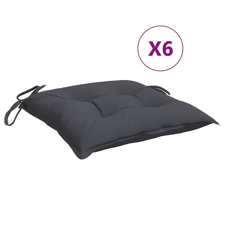 VidaXL coussins de chaise 6 pcs 50x50x7 cm tissu oxford anthracite