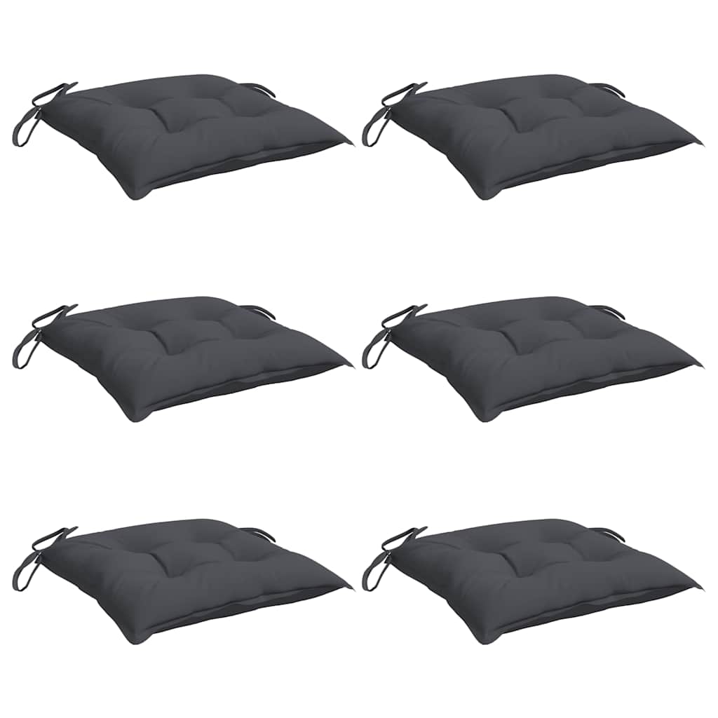 VidaXL coussins de chaise 6 pcs 50x50x7 cm tissu oxford anthracite