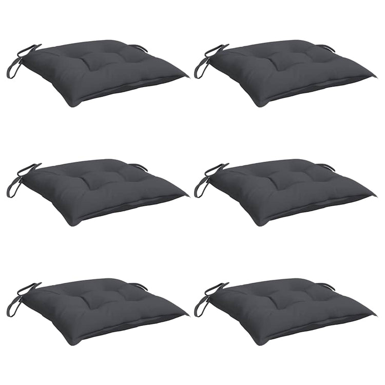 VidaXL coussins de chaise 6 pcs 50x50x7 cm tissu oxford anthracite