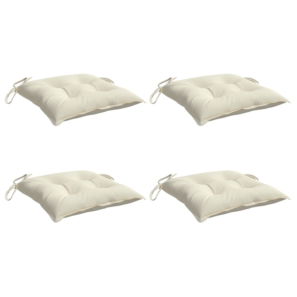 Coussins de chaise Vidaxl 4 ST 50x50x7 cm Oxford Fabric Crèmewit