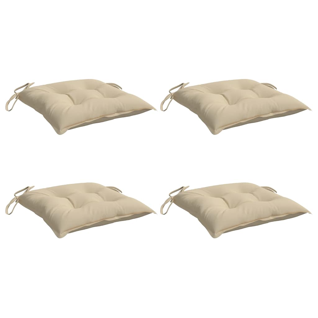 VidaXL coussins de chaise 4 pcs 50x50x7 cm tissu oxford beige