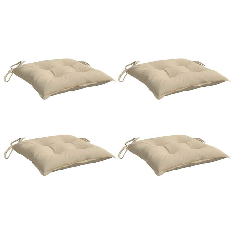 VidaXL coussins de chaise 4 pcs 50x50x7 cm tissu oxford beige